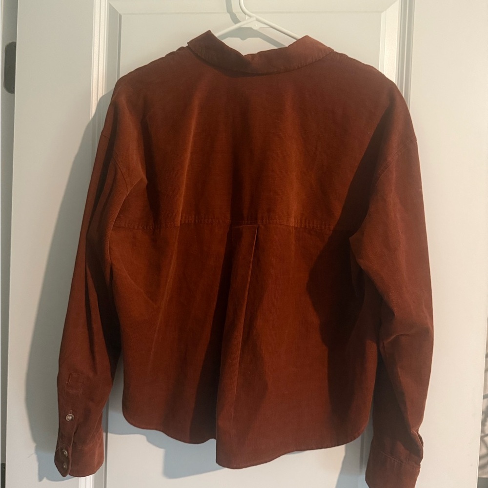 Madewell Burnt Orange Corduroy Button Shirt Jacket (Small) - Picture 3 of 3